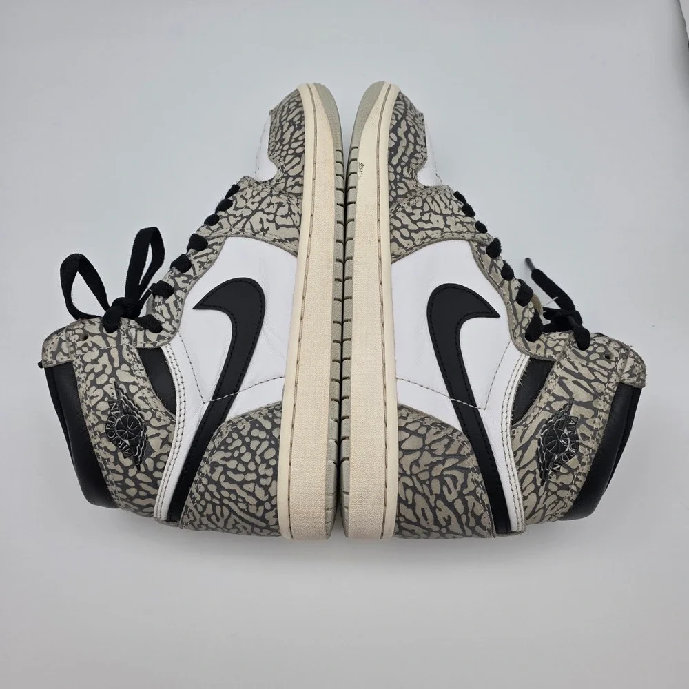 Nike Air Jordan 1 Retro High OG Mens 7 Womens 8.5 White Cement W/Box‎
